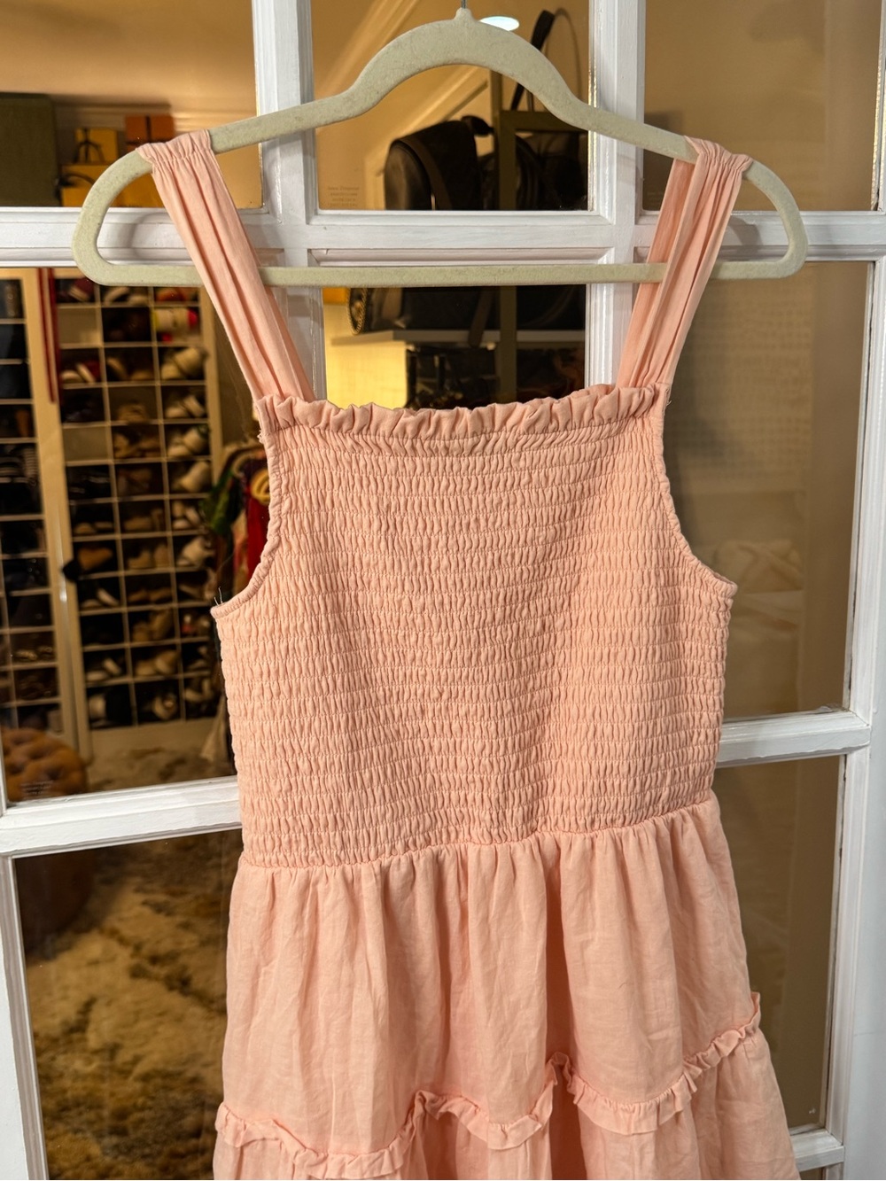 🪸🍑 wild fable Peach Coral summer Smocked Tiered Mini Sundress for Women - Picture 3 of 6